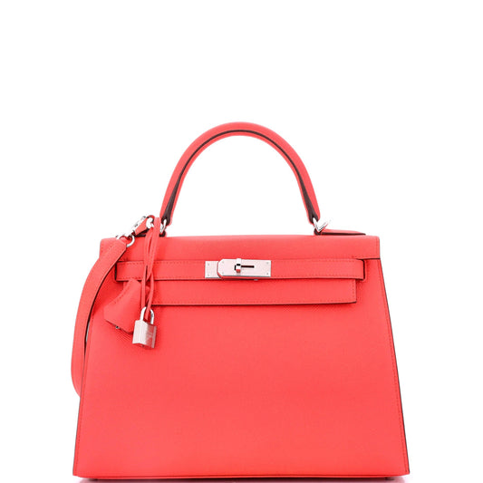 Kelly Handbag Rose Texas Epsom with Palladium Hardware 28