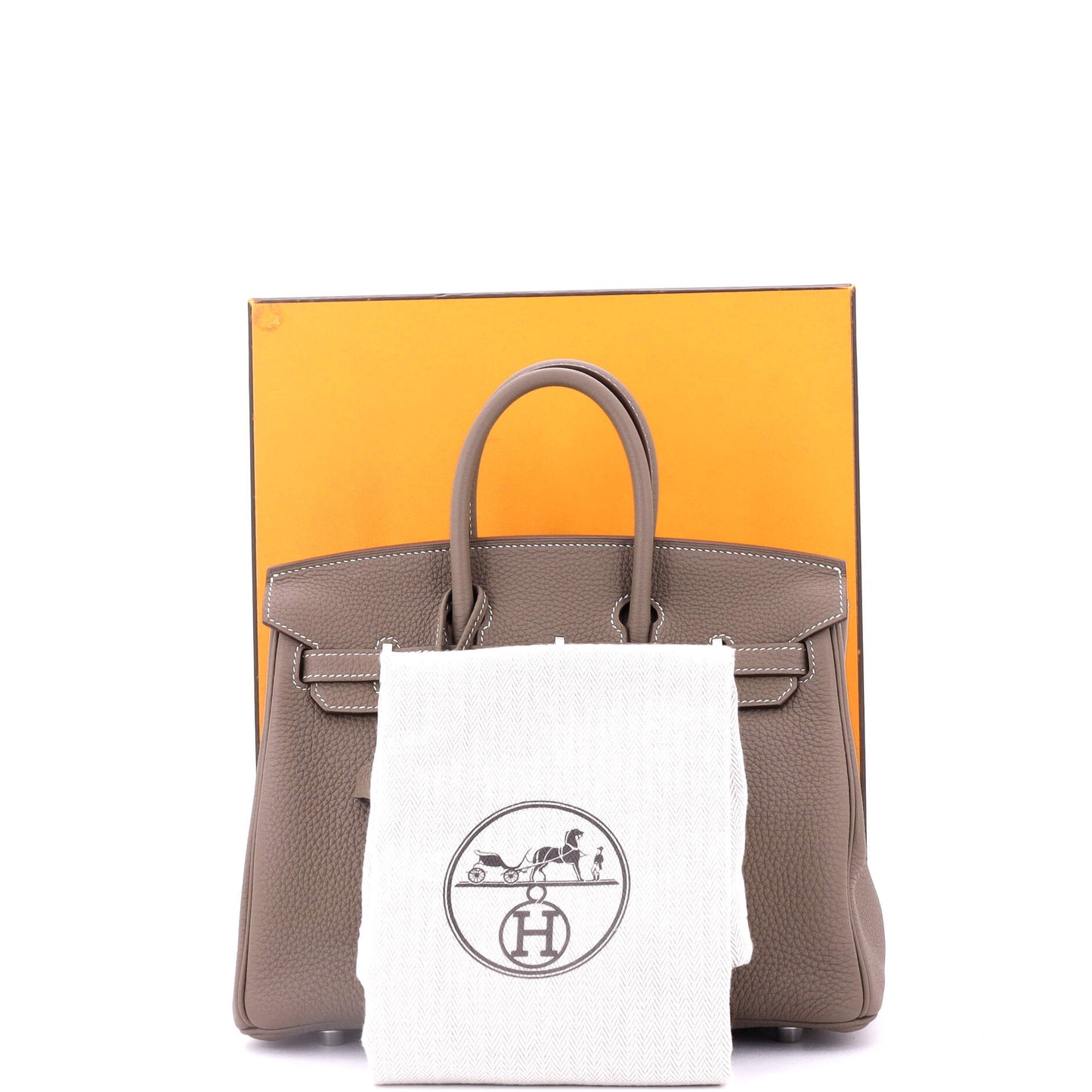 Birkin Handbag Grey Togo with Palladium Hardware 25