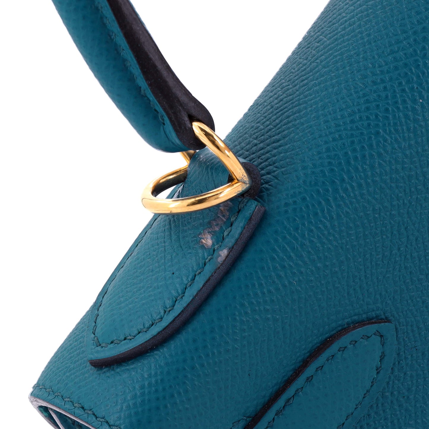 Kelly Handbag Bleu Izmir Epsom with Gold Hardware 28