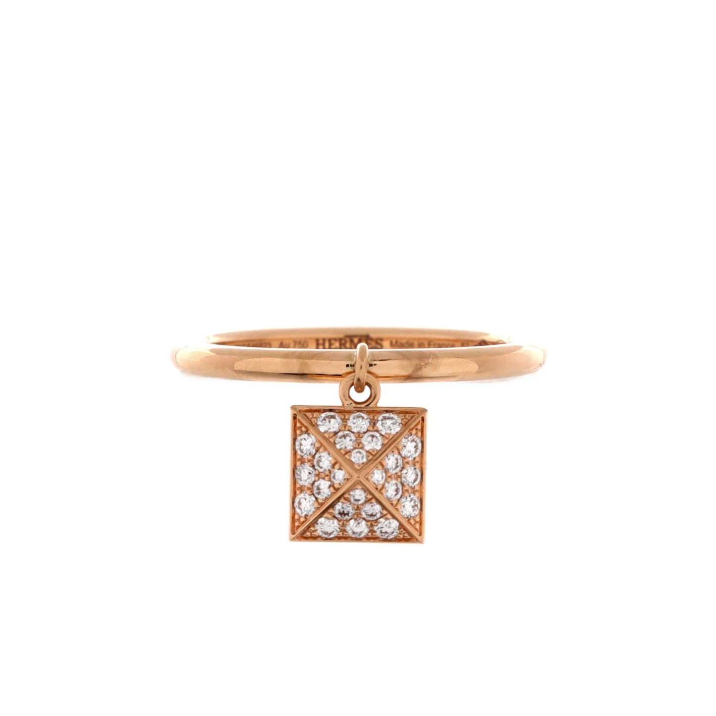 Clou d'H Charm Ring 18K Rose Gold and Diamonds Small