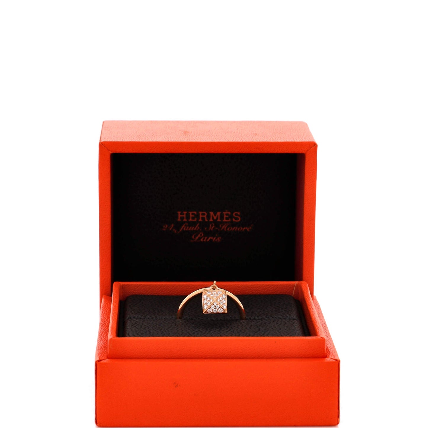 Clou d'H Charm Ring 18K Rose Gold and Diamonds Small