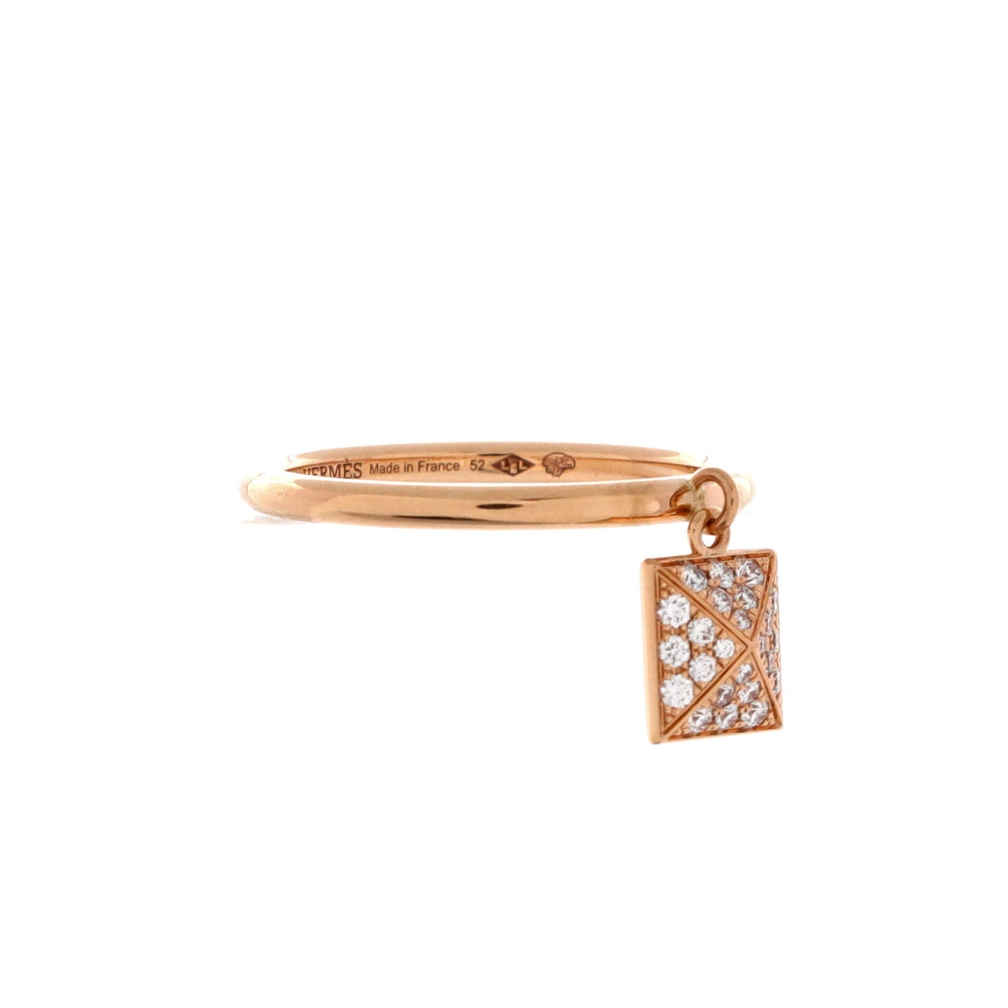 Clou d'H Charm Ring 18K Rose Gold and Diamonds Small