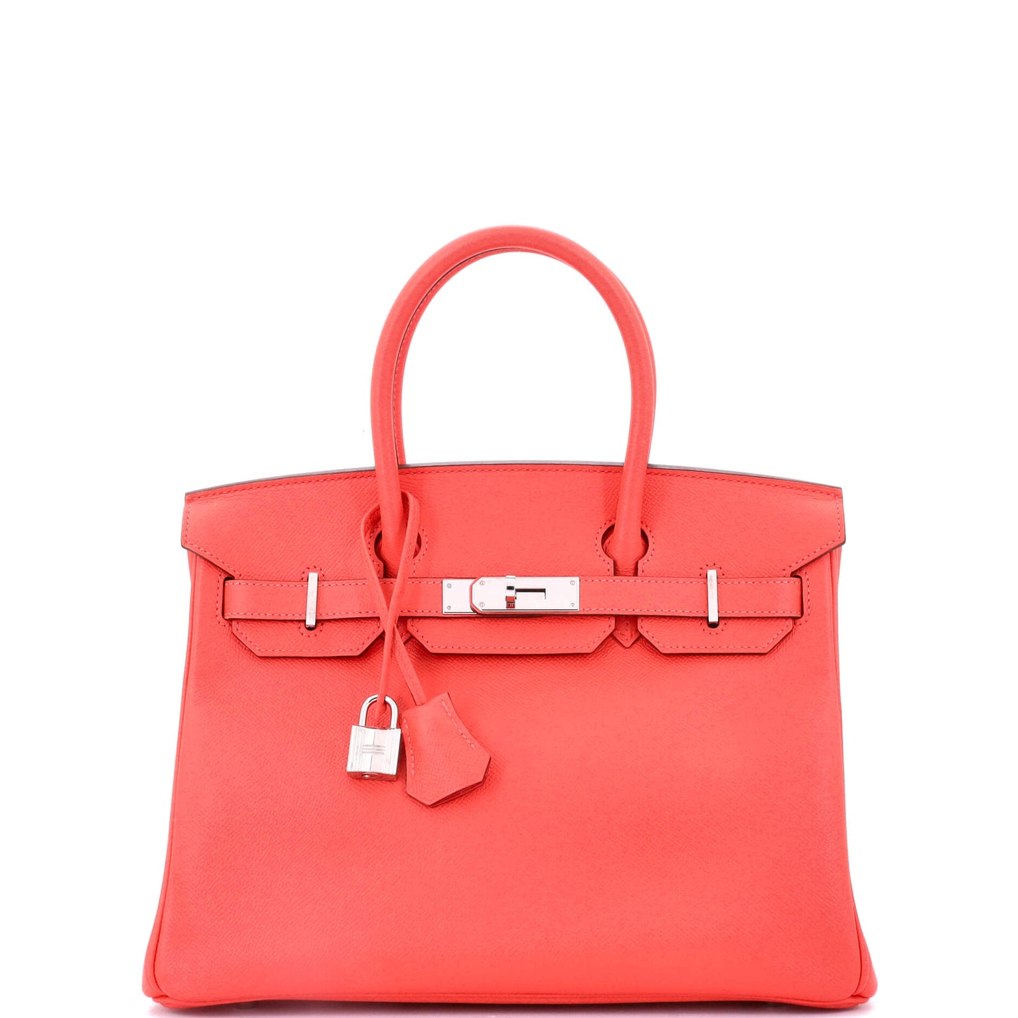 Birkin Handbag Rouge Pivoine Epsom with Palladium Hardware 30