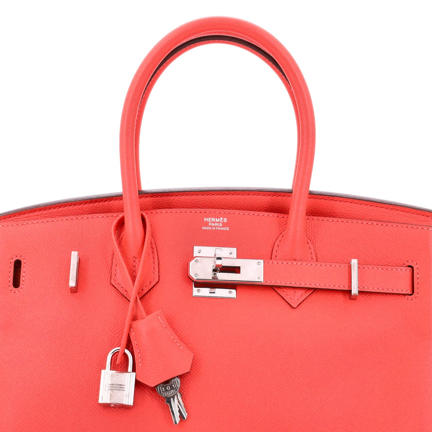 Birkin Handbag Rouge Pivoine Epsom with Palladium Hardware 30