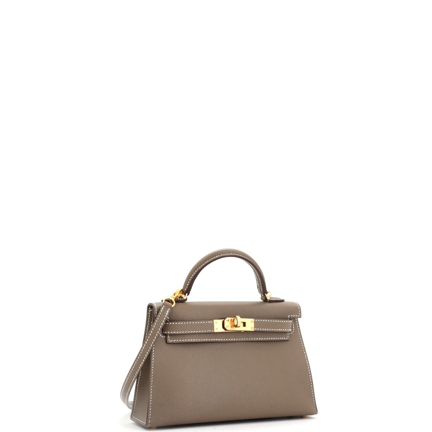 Kelly Mini II Bag Grey Madame with Gold Hardware 20