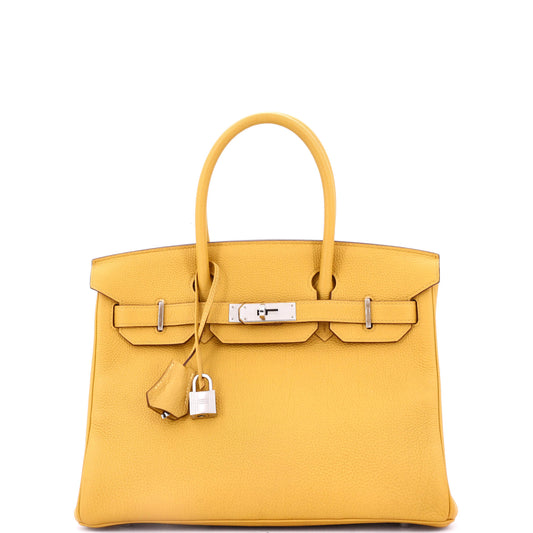 Birkin Handbag Jaune Ambre Togo with Palladium Hardware 30