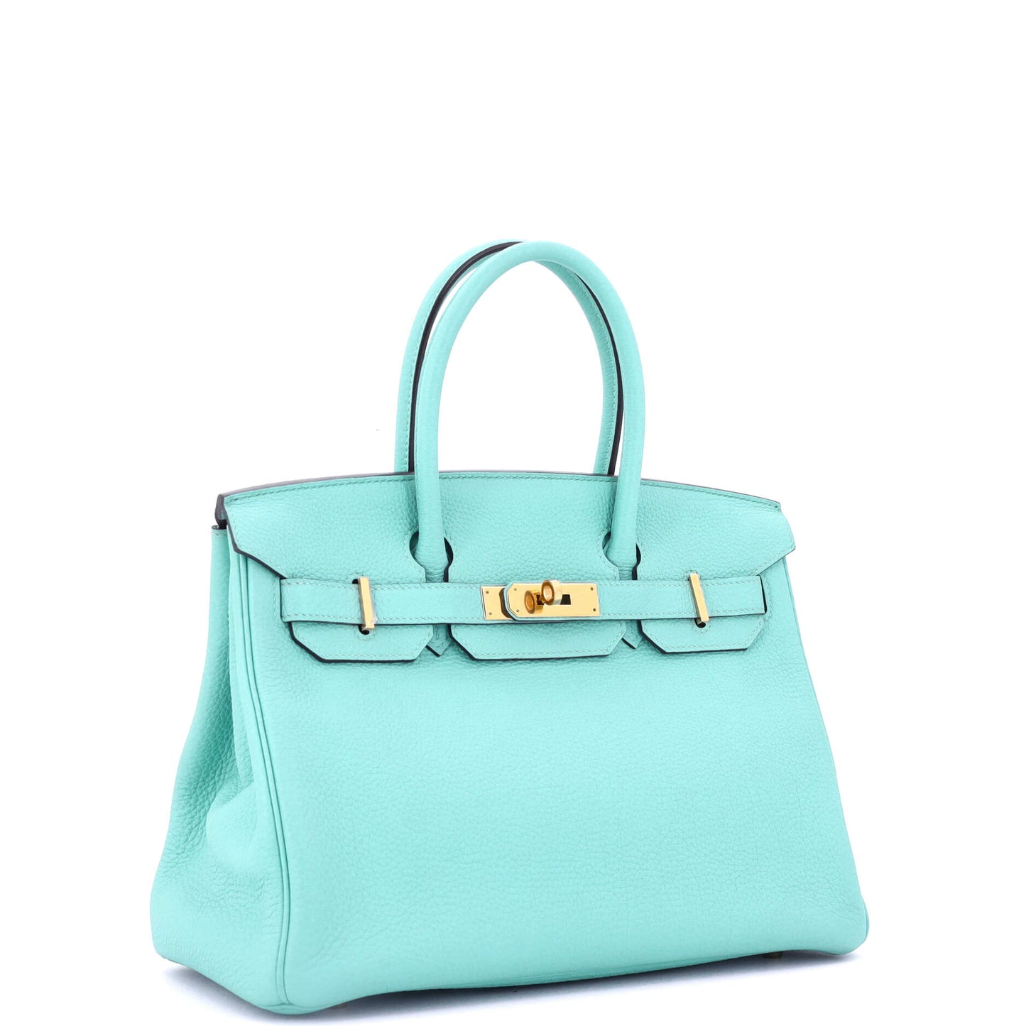 Birkin Handbag Bleu Atoll Togo with Gold Hardware 30