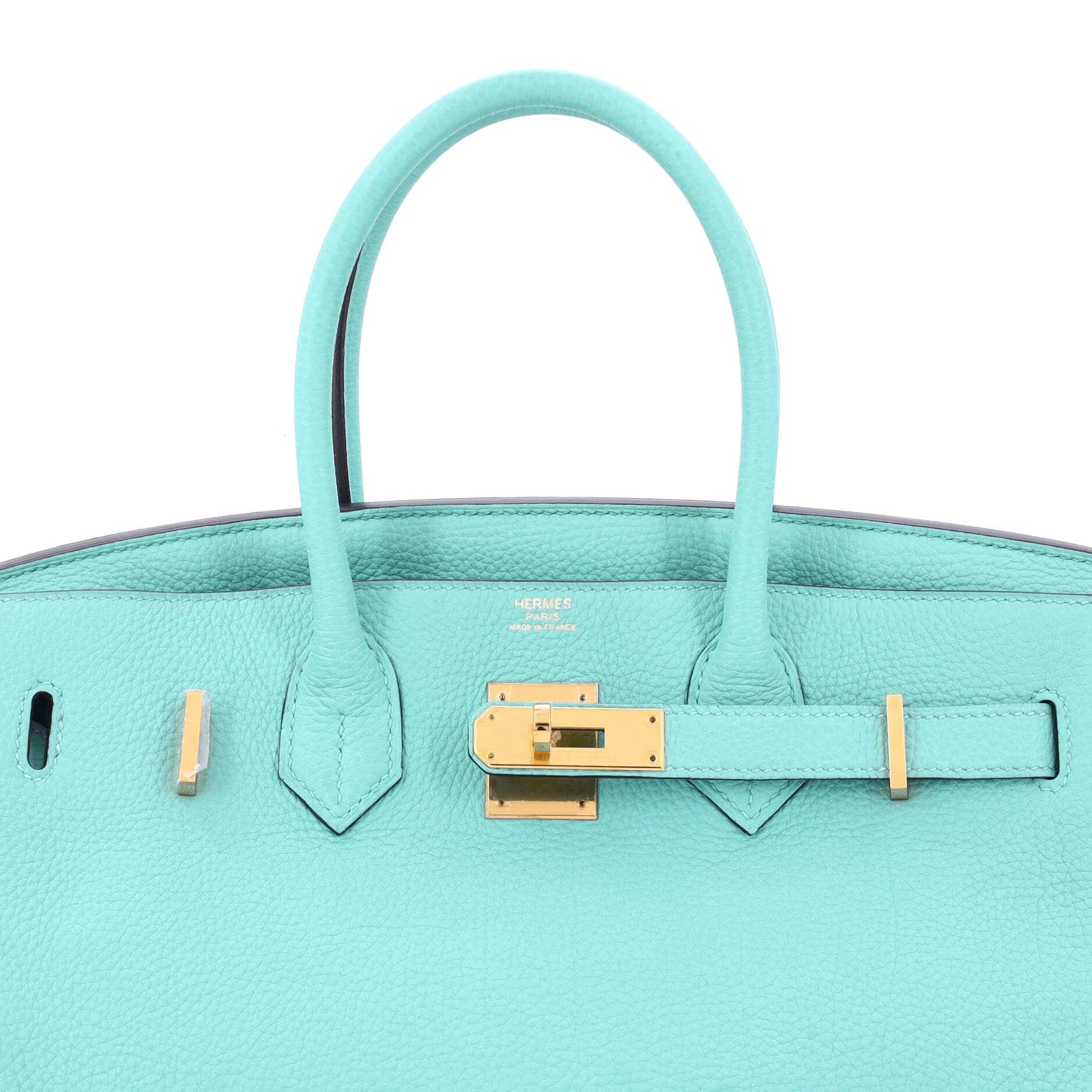 Birkin Handbag Bleu Atoll Togo with Gold Hardware 30
