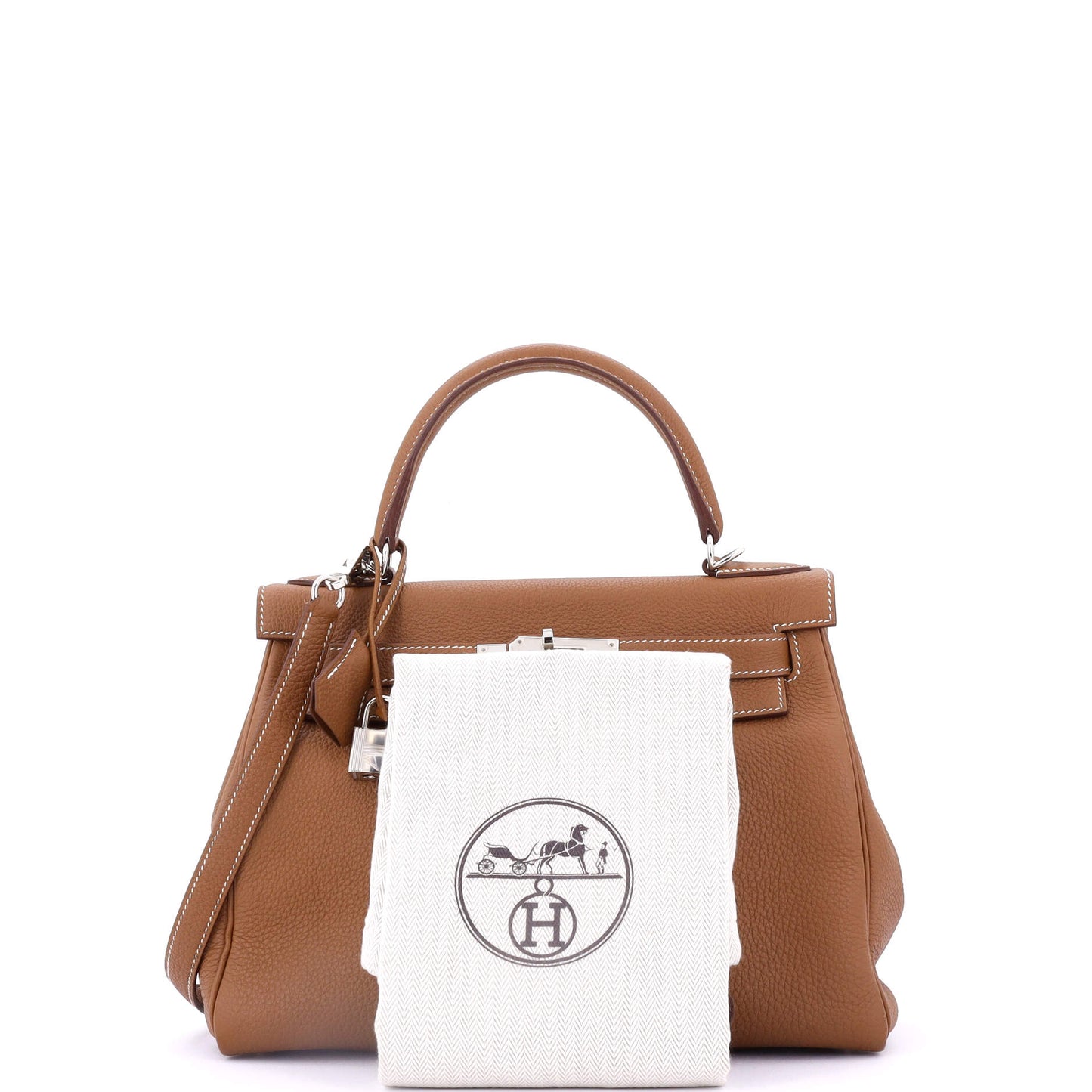 Kelly Handbag Gold Togo with Palladium Hardware 28