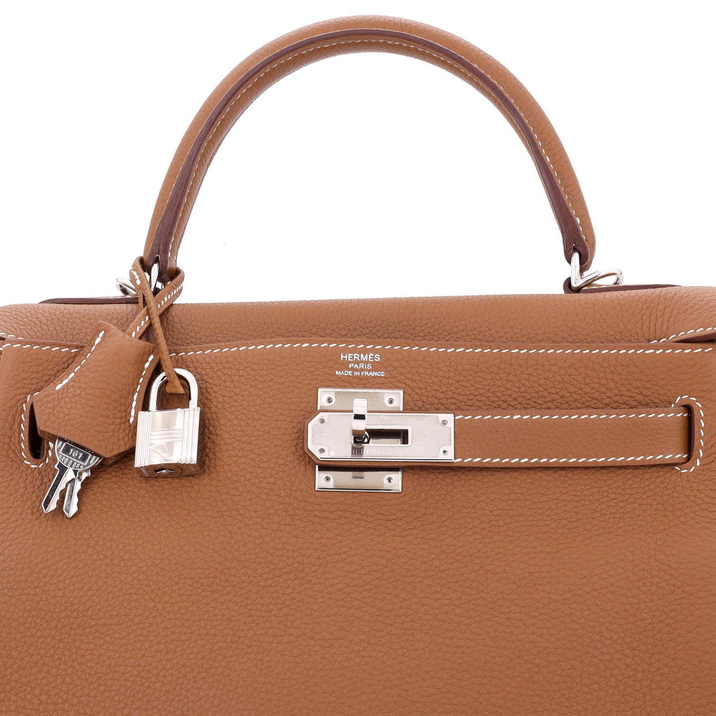 Kelly Handbag Gold Togo with Palladium Hardware 28