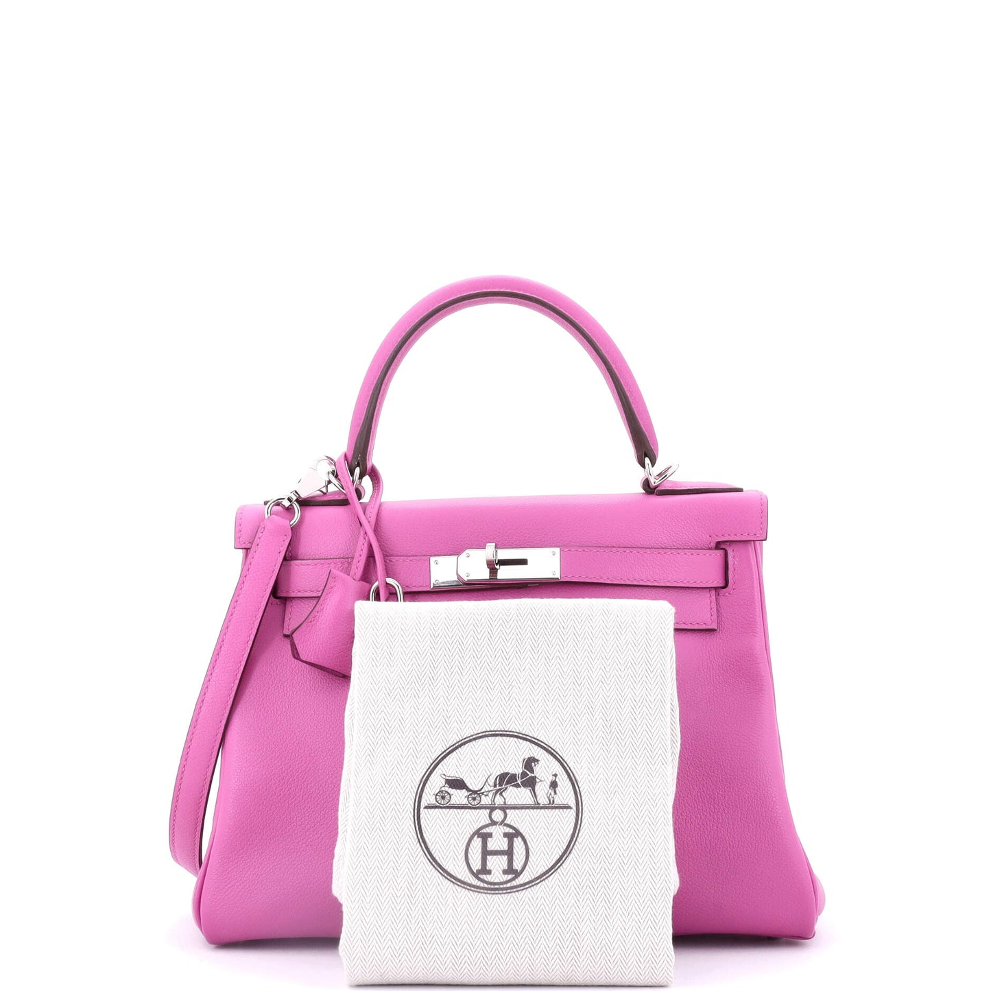 Kelly Handbag Magnolia Evercolor with Palladium Hardware 28