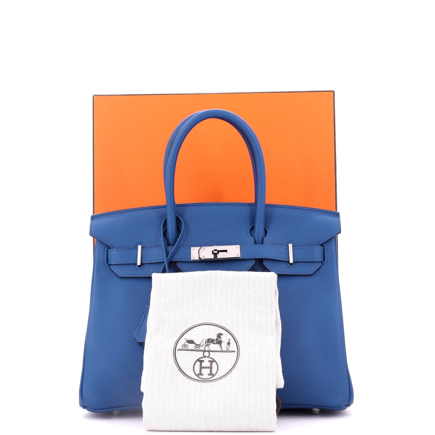 Birkin Handbag Bleu France Togo with Palladium Hardware 30