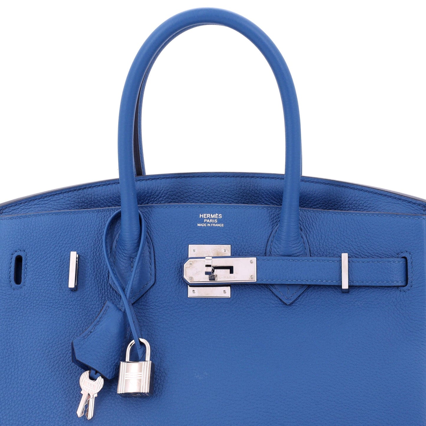 Birkin Handbag Bleu France Togo with Palladium Hardware 30