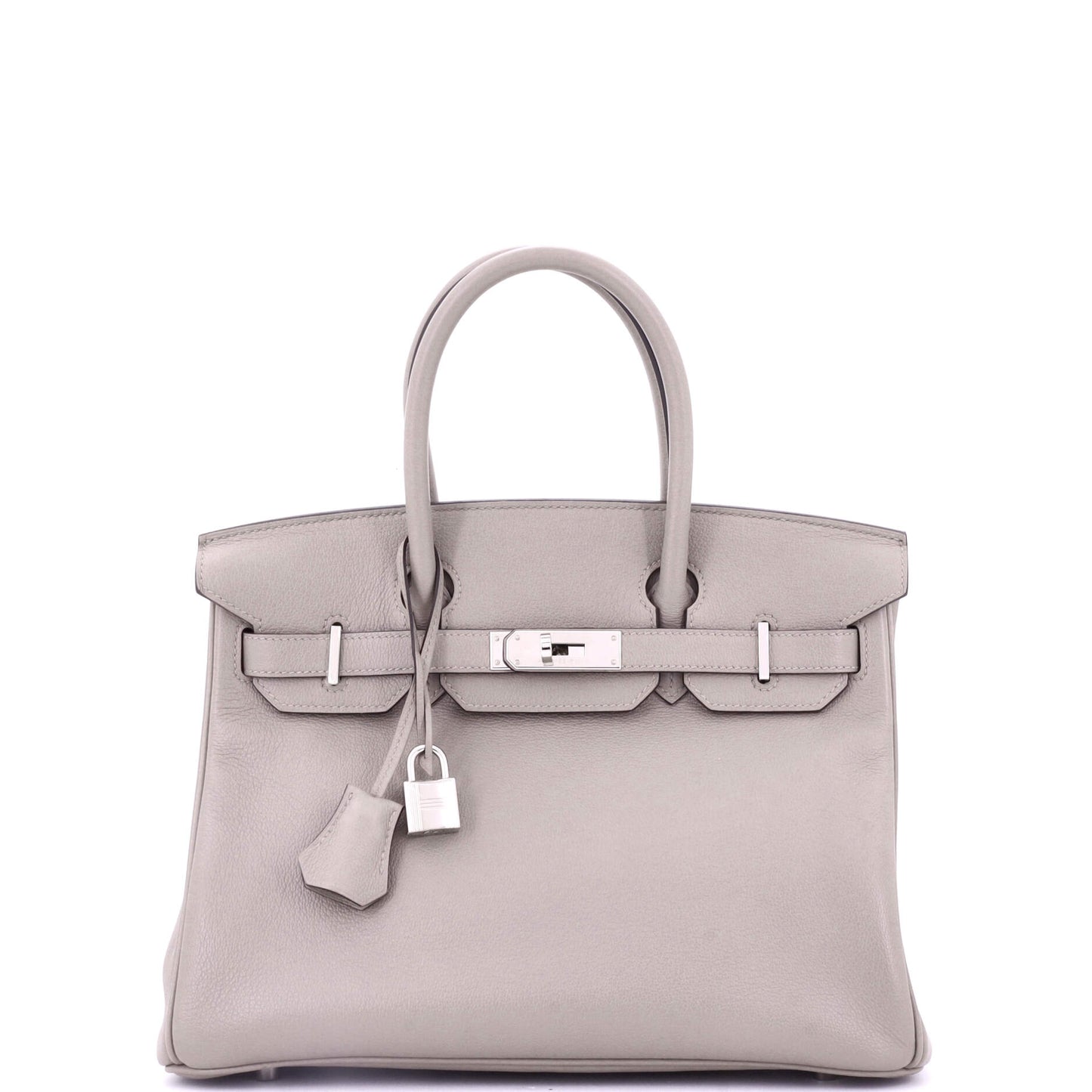 Birkin Handbag Grey Novillo with Palladium Hardware 30