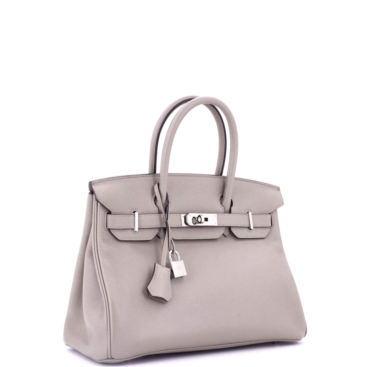 Birkin Handbag Grey Novillo with Palladium Hardware 30