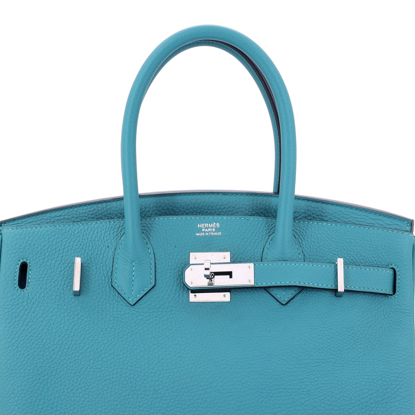 Birkin Handbag Turquoise Togo with Palladium Hardware 30