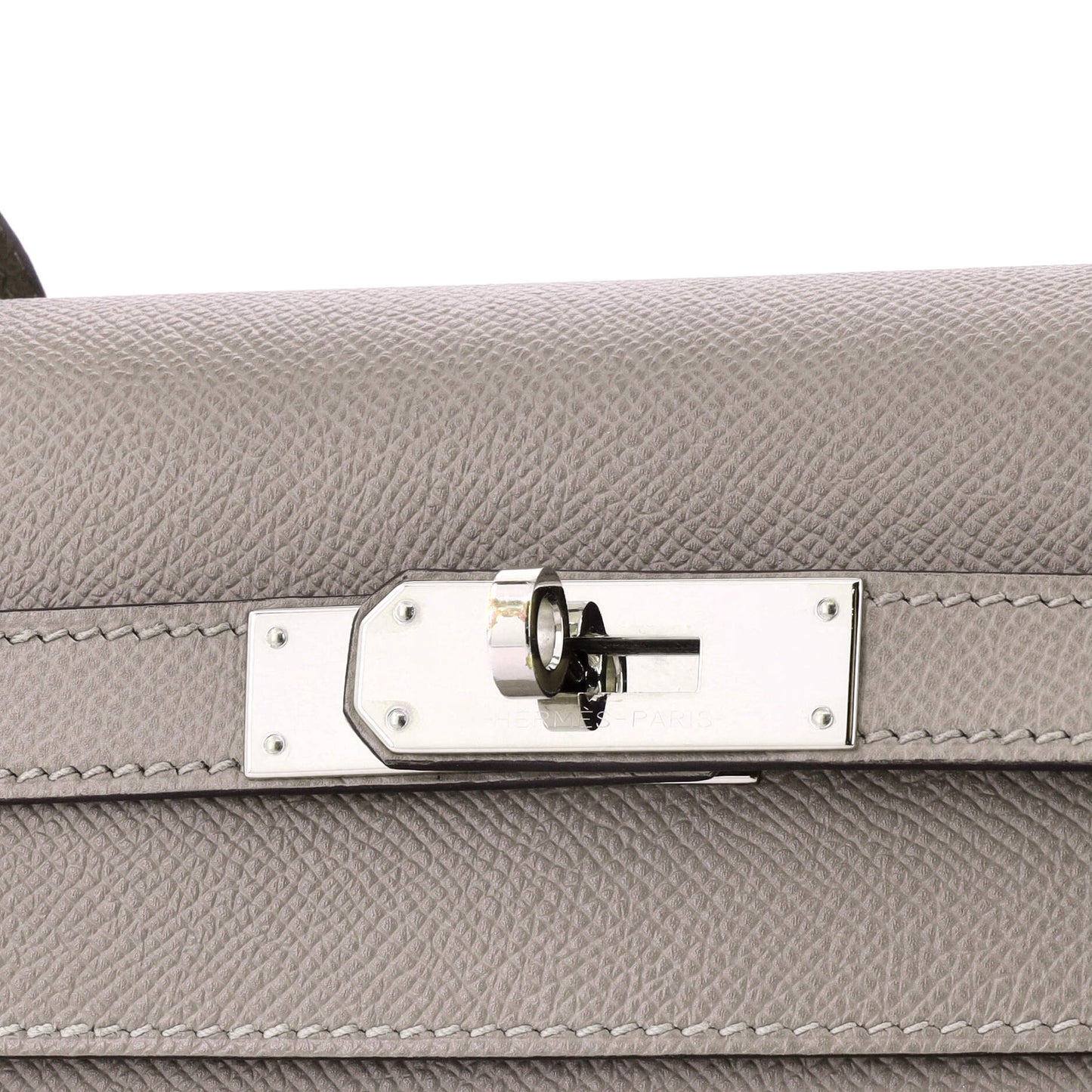 Kelly Handbag Grey Epsom with Palladium Hardware 32