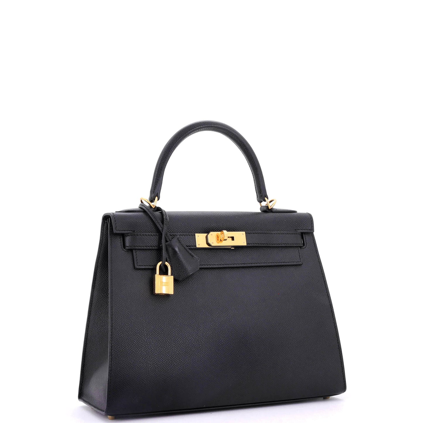 Kelly Handbag Noir Epsom with Gold Hardware 28