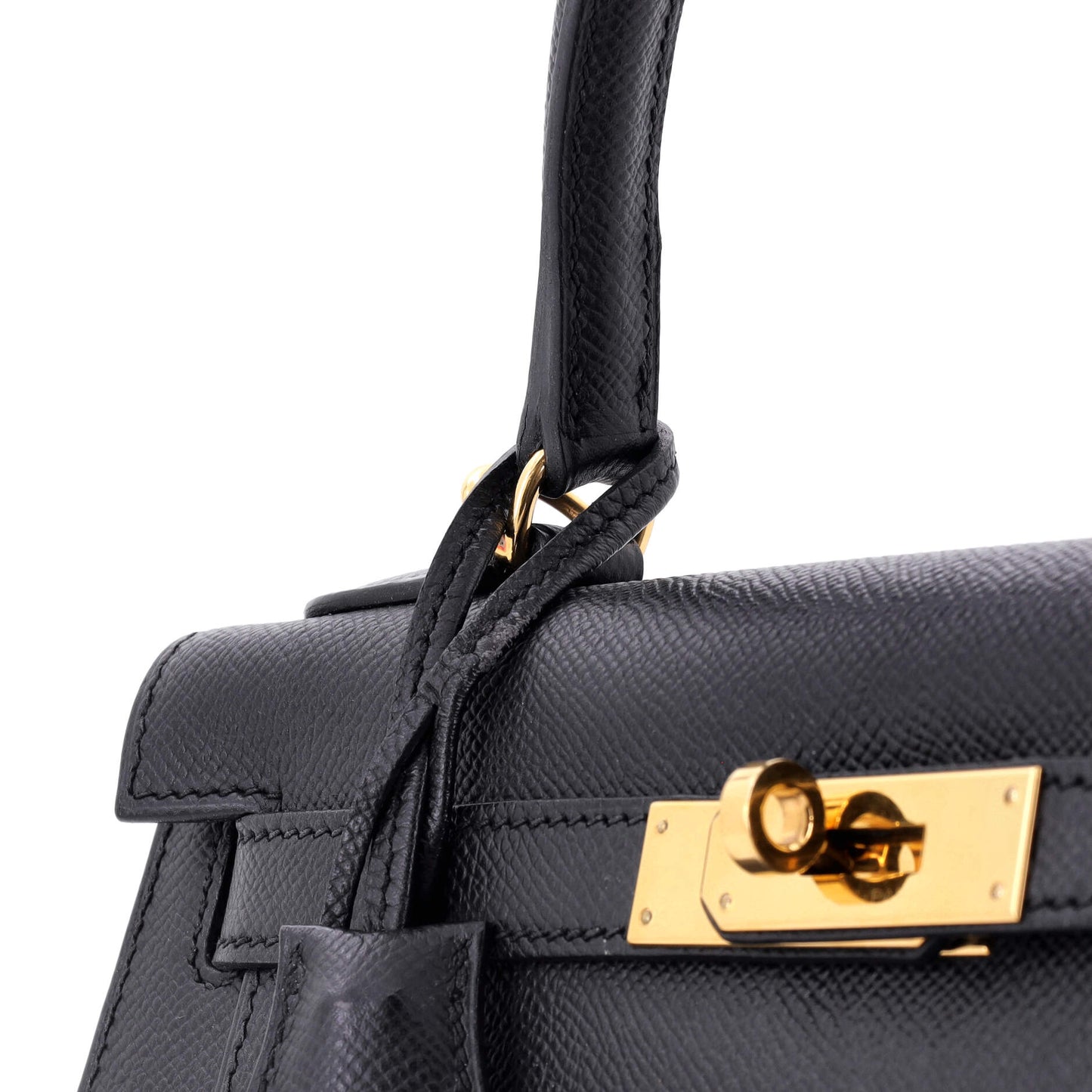 Kelly Handbag Noir Epsom with Gold Hardware 28