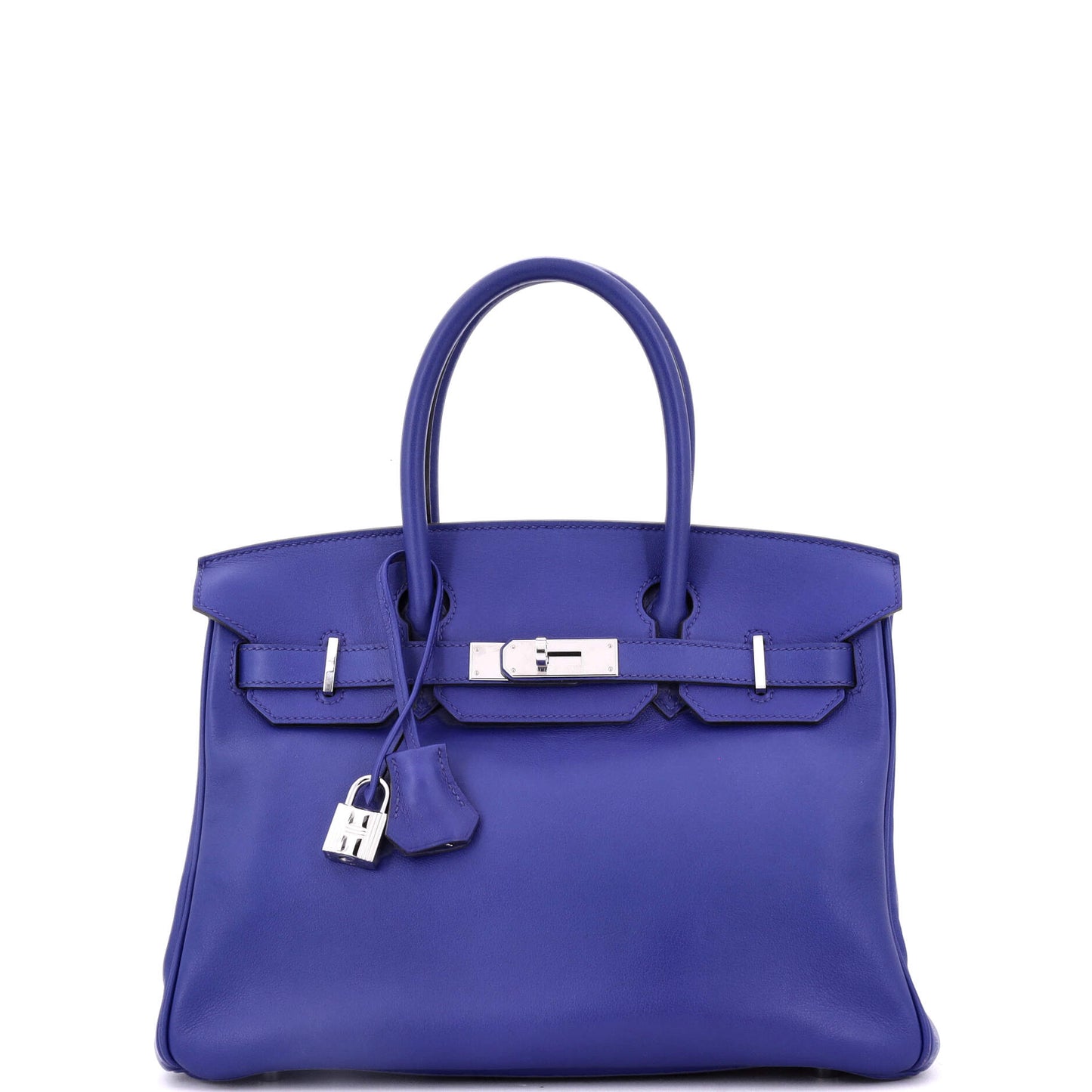 Birkin Handbag Bleu Electrique Swift with Palladium Hardware 30