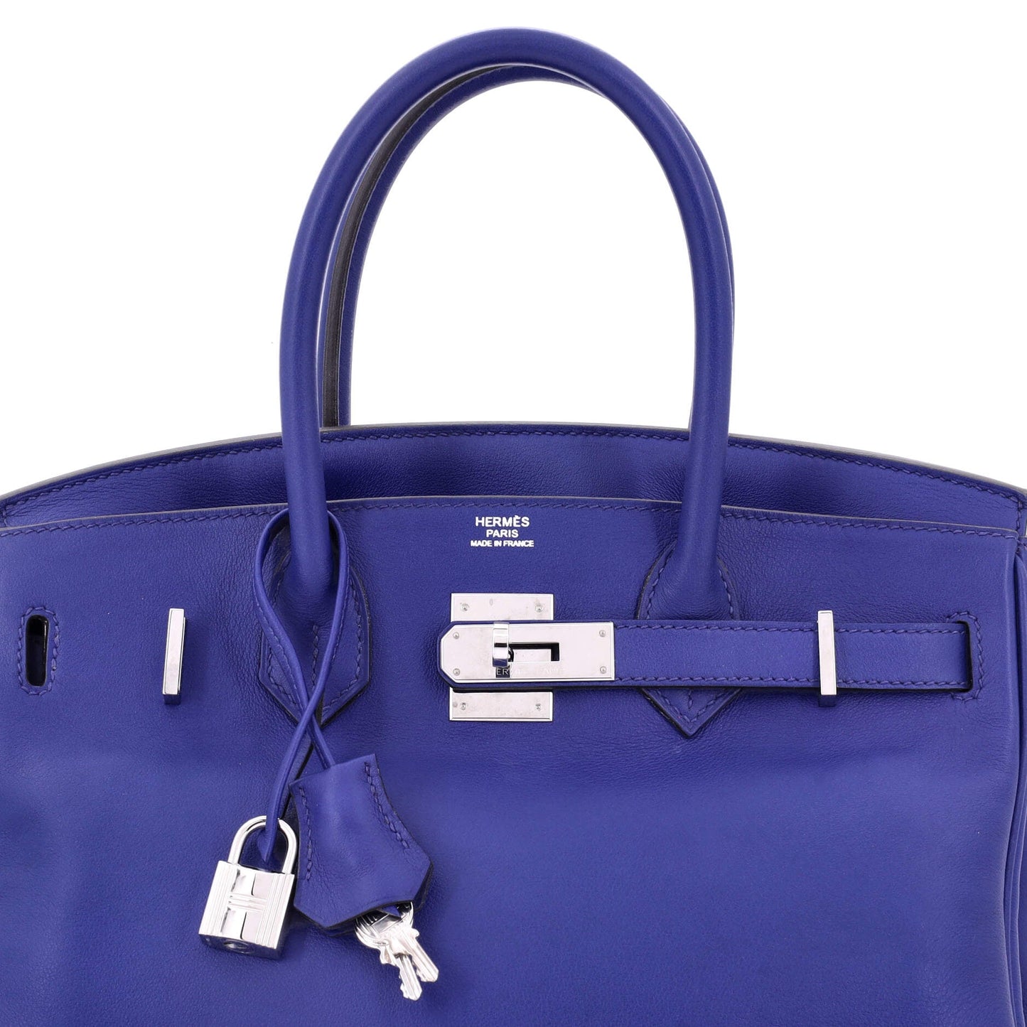 Birkin Handbag Bleu Electrique Swift with Palladium Hardware 30