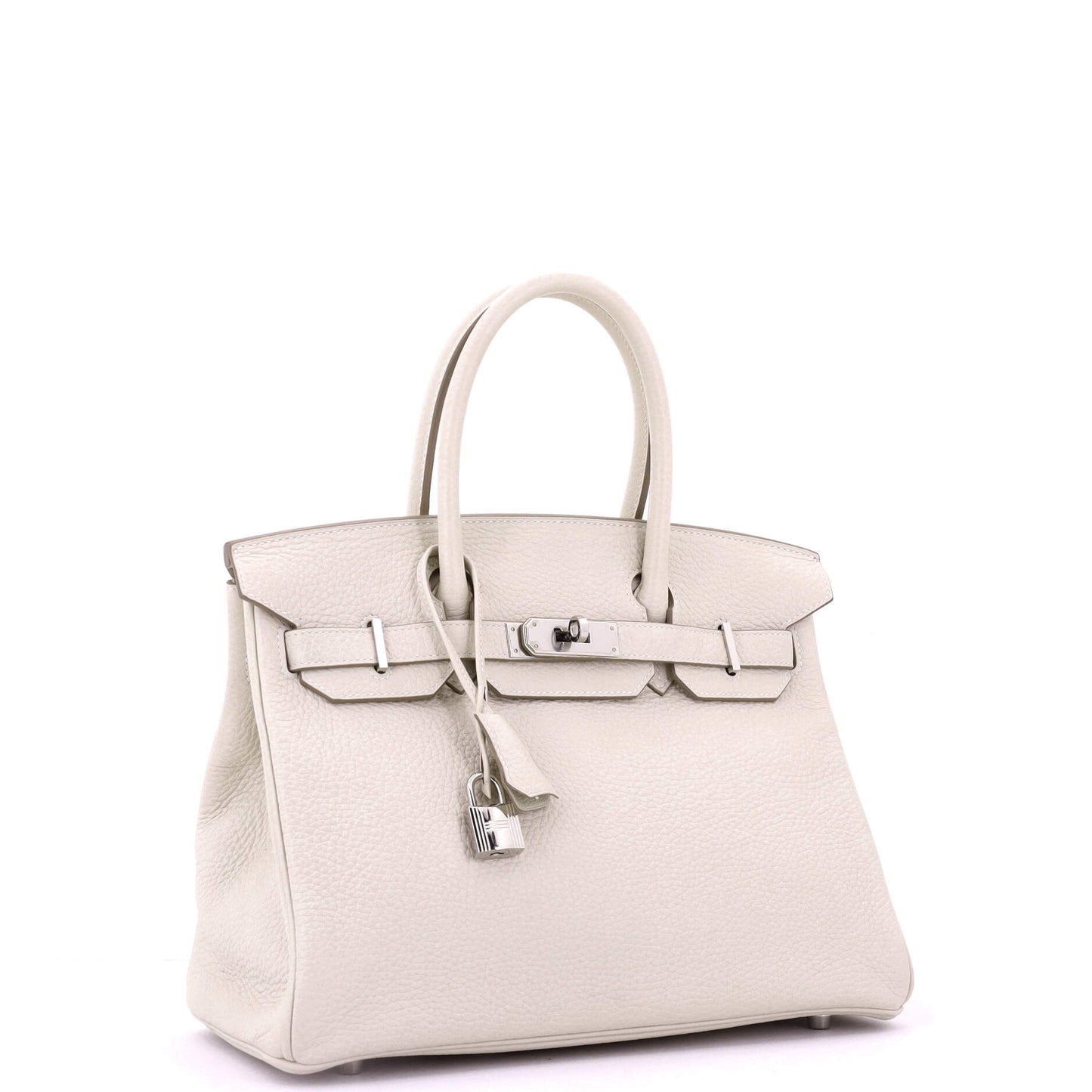 Birkin Handbag Light Clemence with Palladium Hardware 30