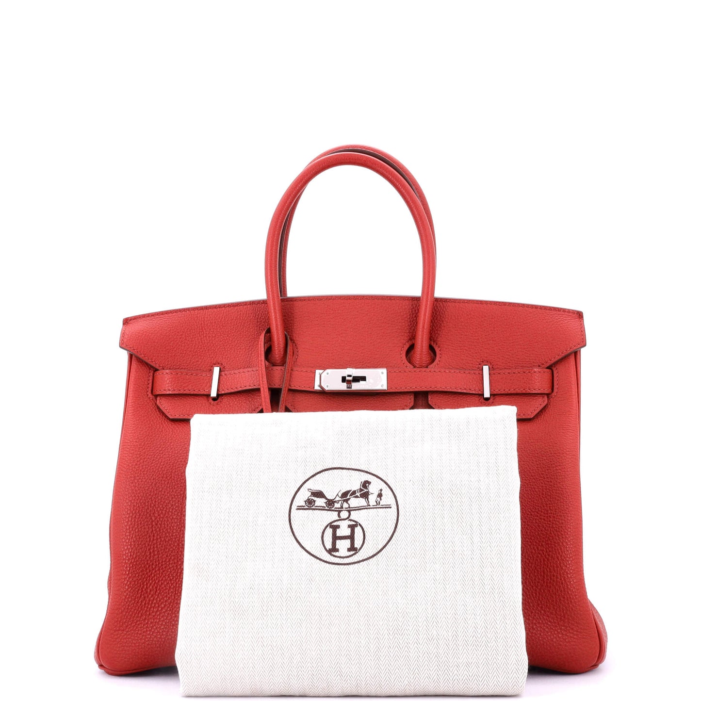 Birkin Handbag Rouge Casaque Togo with Palladium Hardware 35