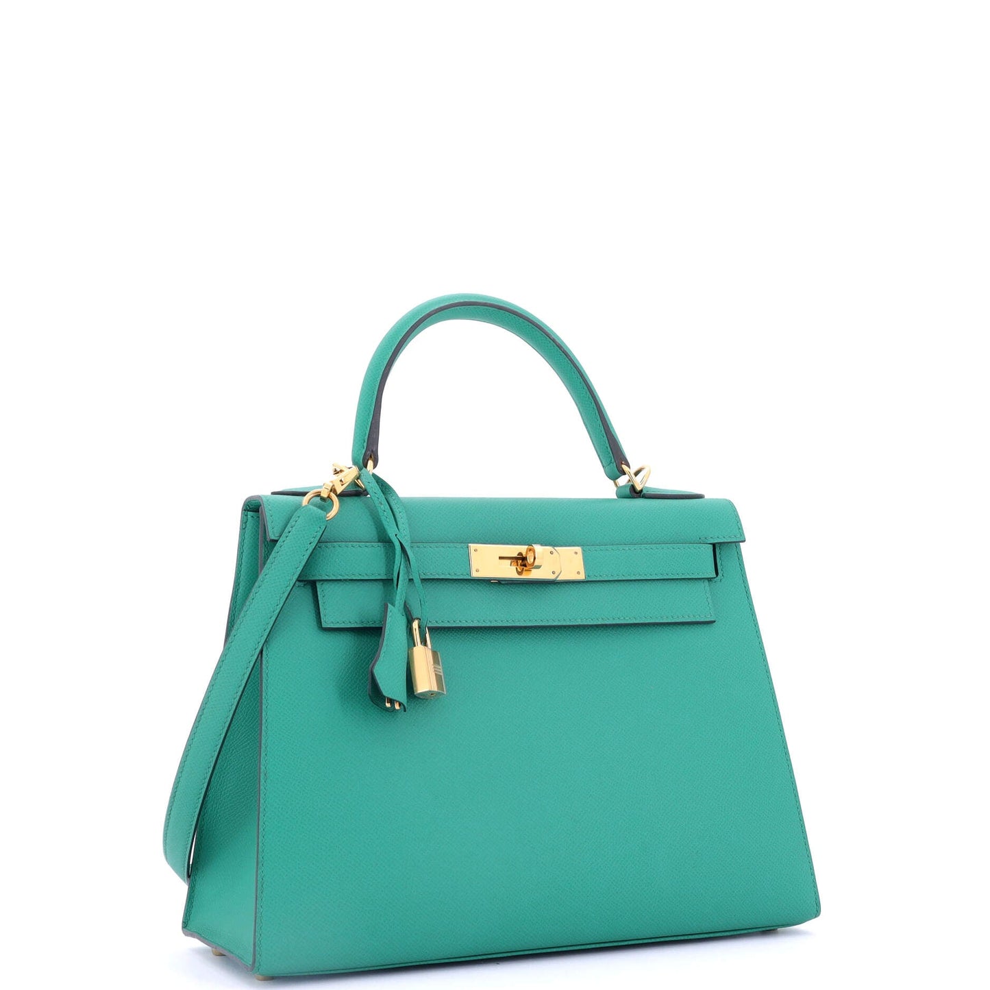 Kelly Handbag Vert Verone Epsom with Gold Hardware 28