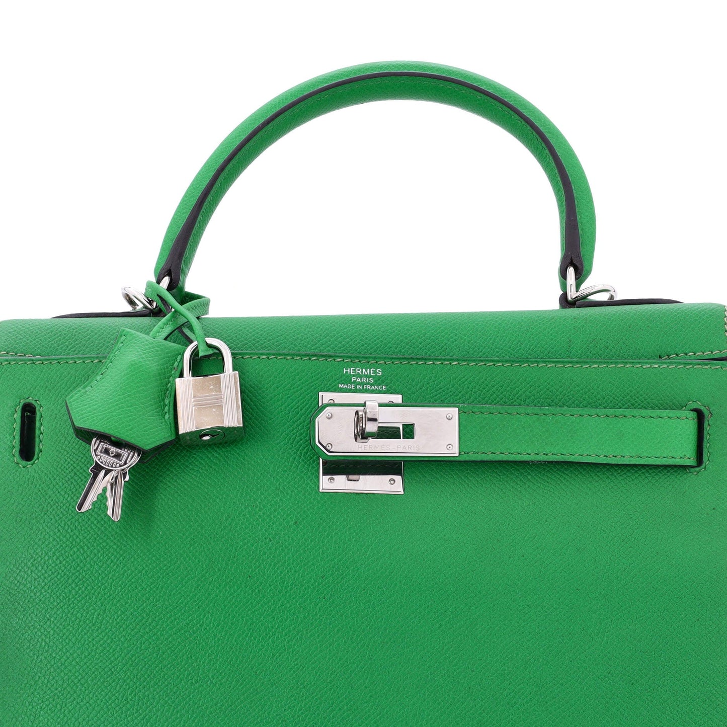 Kelly Handbag Bamboo Epsom with Palladium Hardware 28