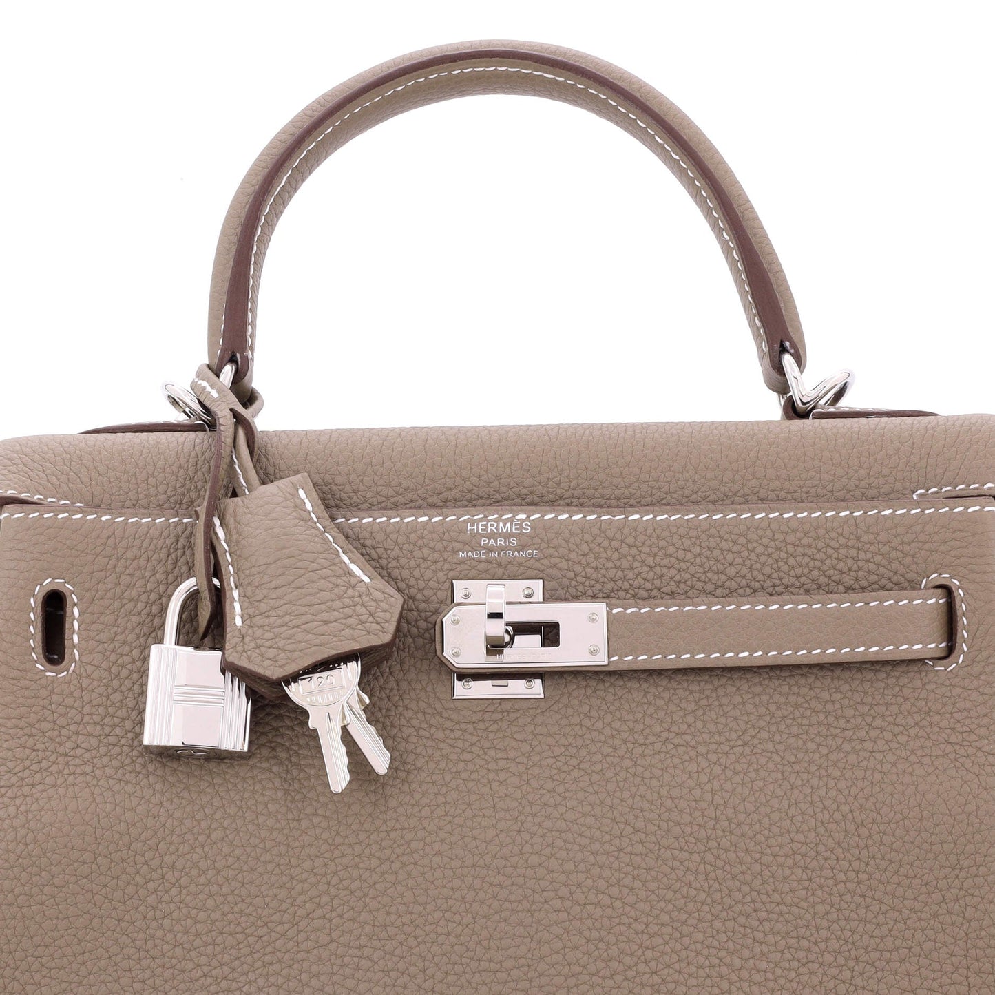 Kelly Handbag Grey Togo with Palladium Hardware 25