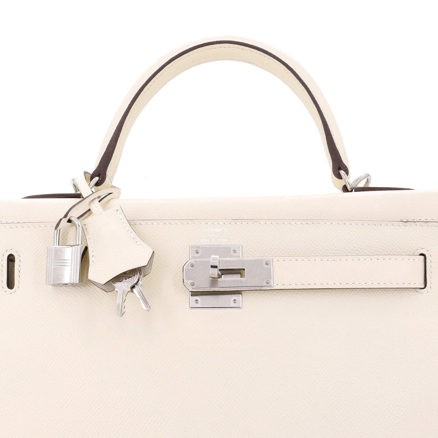 Kelly Handbag Light Epsom with Palladium Hardware 28
