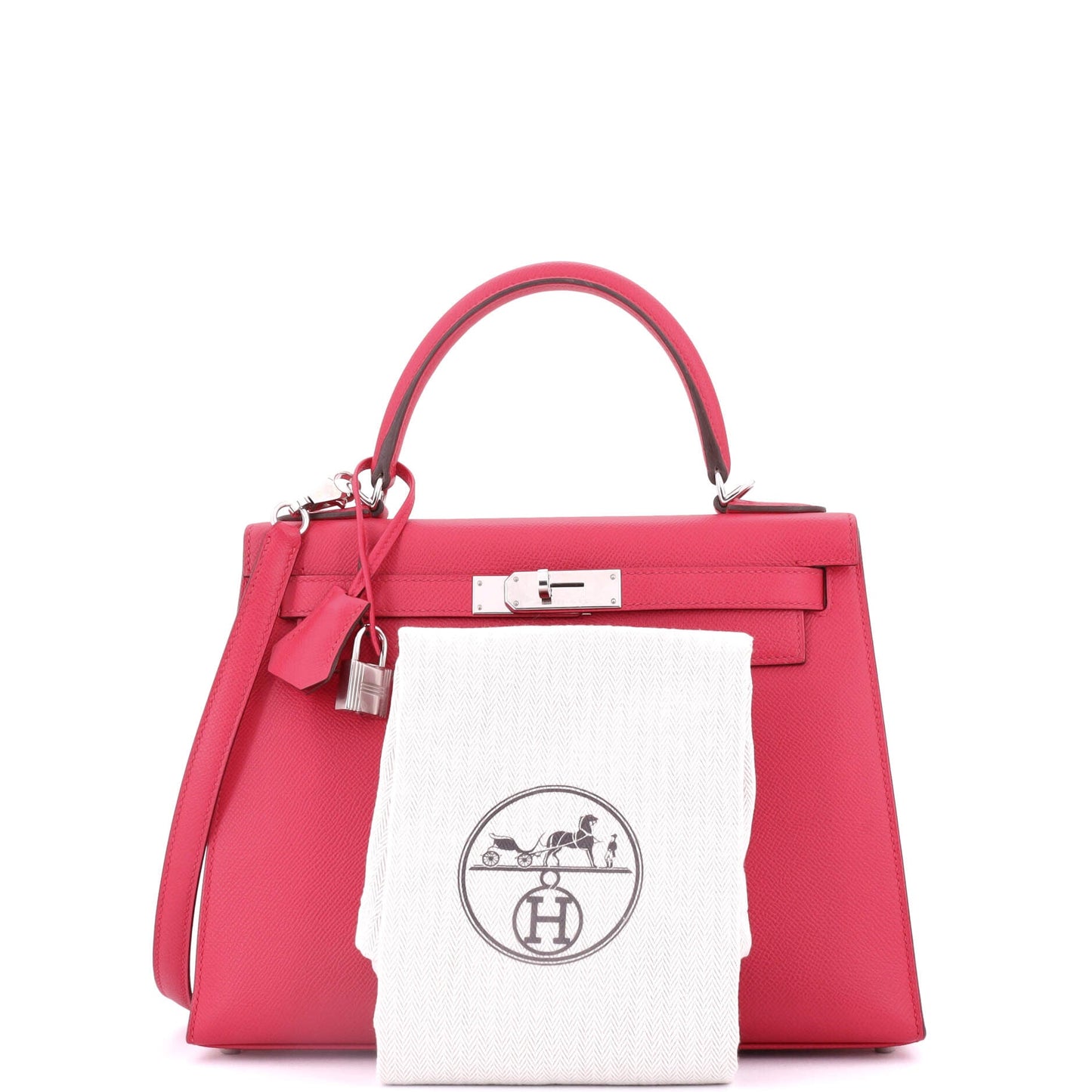 Kelly Handbag Rose Extreme Epsom with Palladium Hardware 28