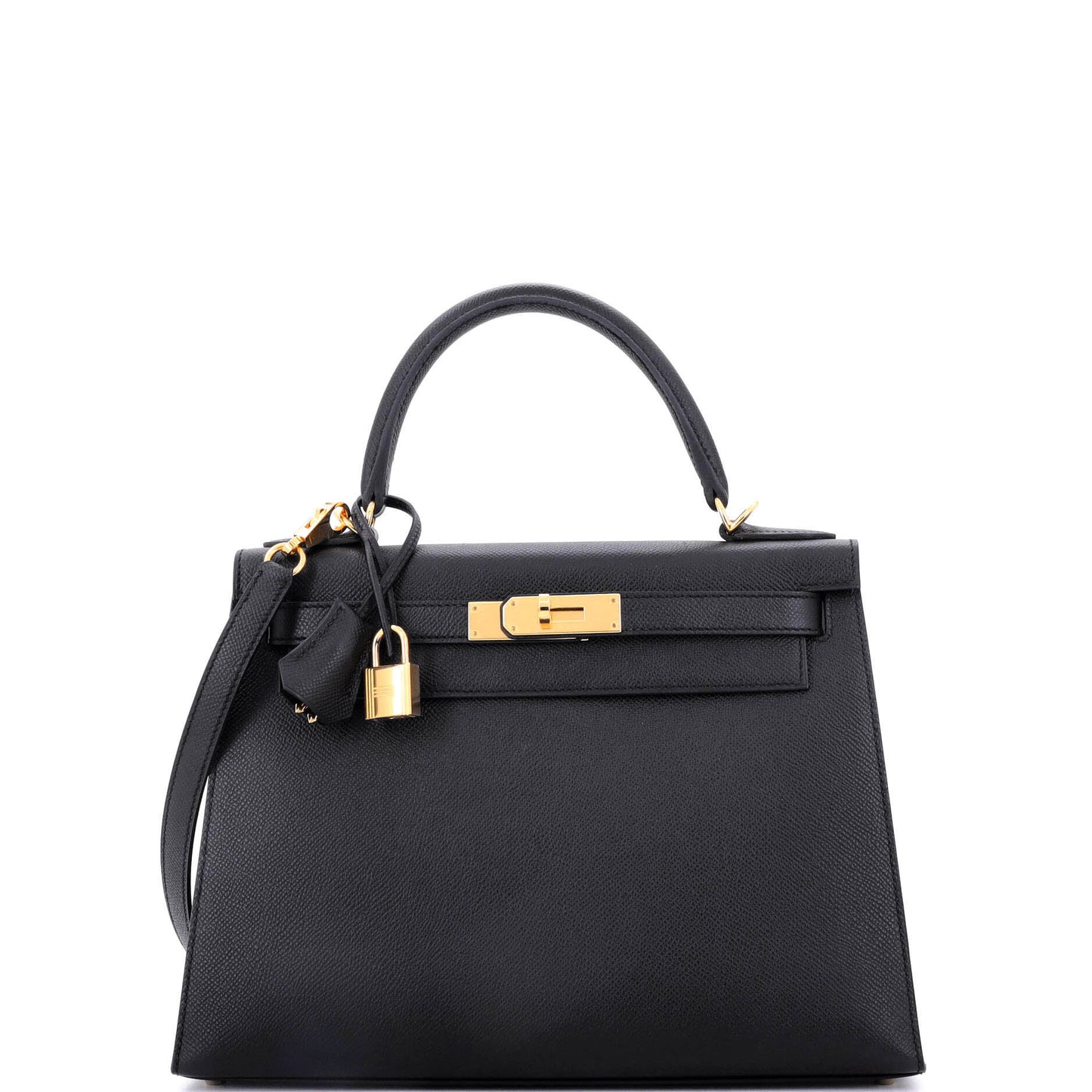 Kelly Handbag Noir Epsom with Gold Hardware 28