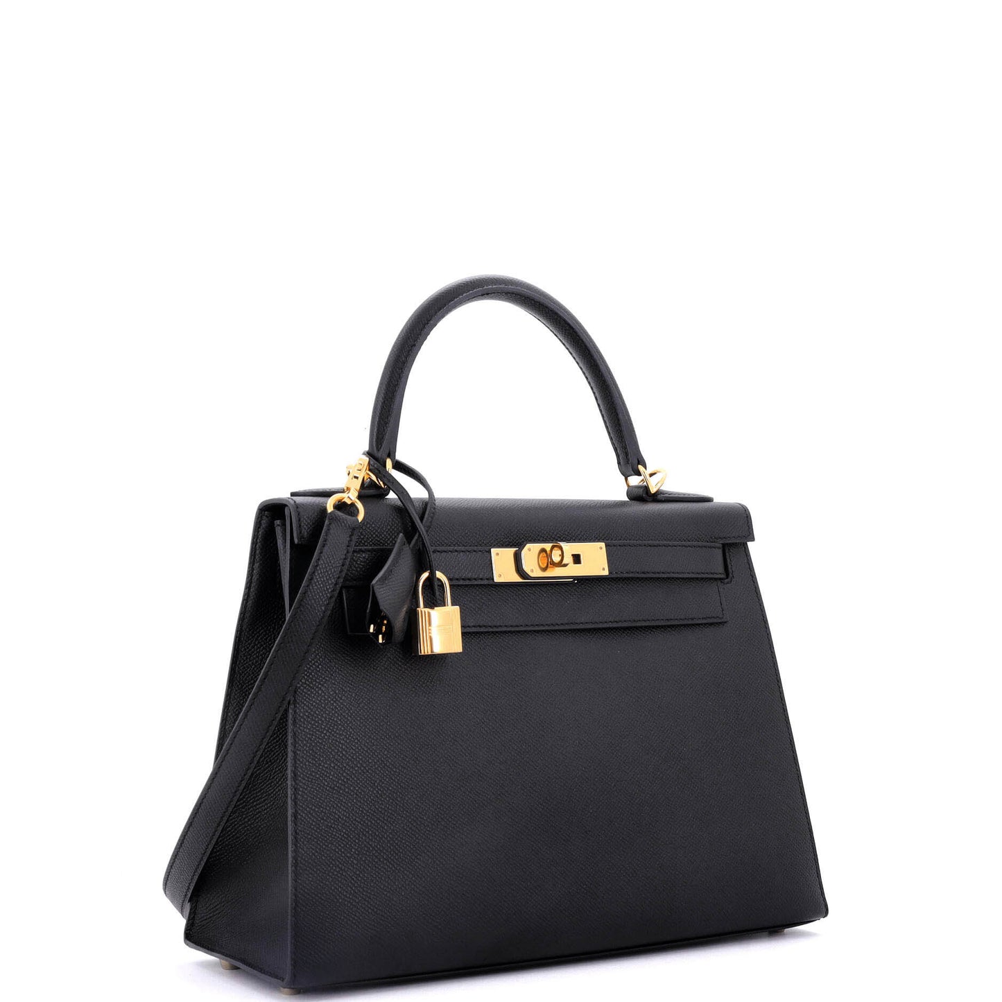Kelly Handbag Noir Epsom with Gold Hardware 28