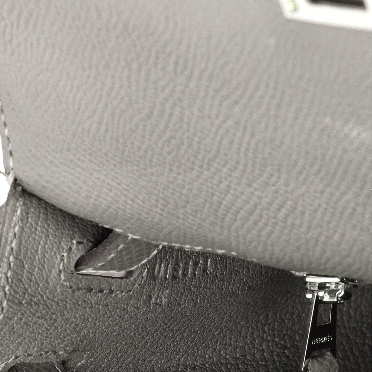 Kelly Handbag Grey Epsom with Palladium Hardware 25