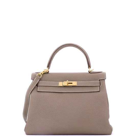 Kelly Handbag Grey Togo with Gold Hardware 28