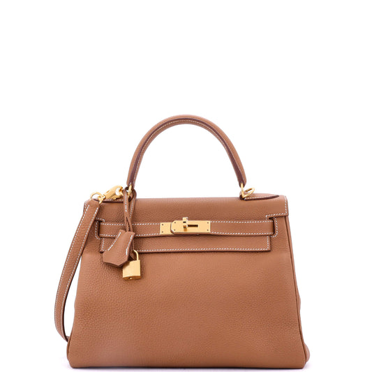 Kelly Handbag Gold Togo with Gold Hardware 28