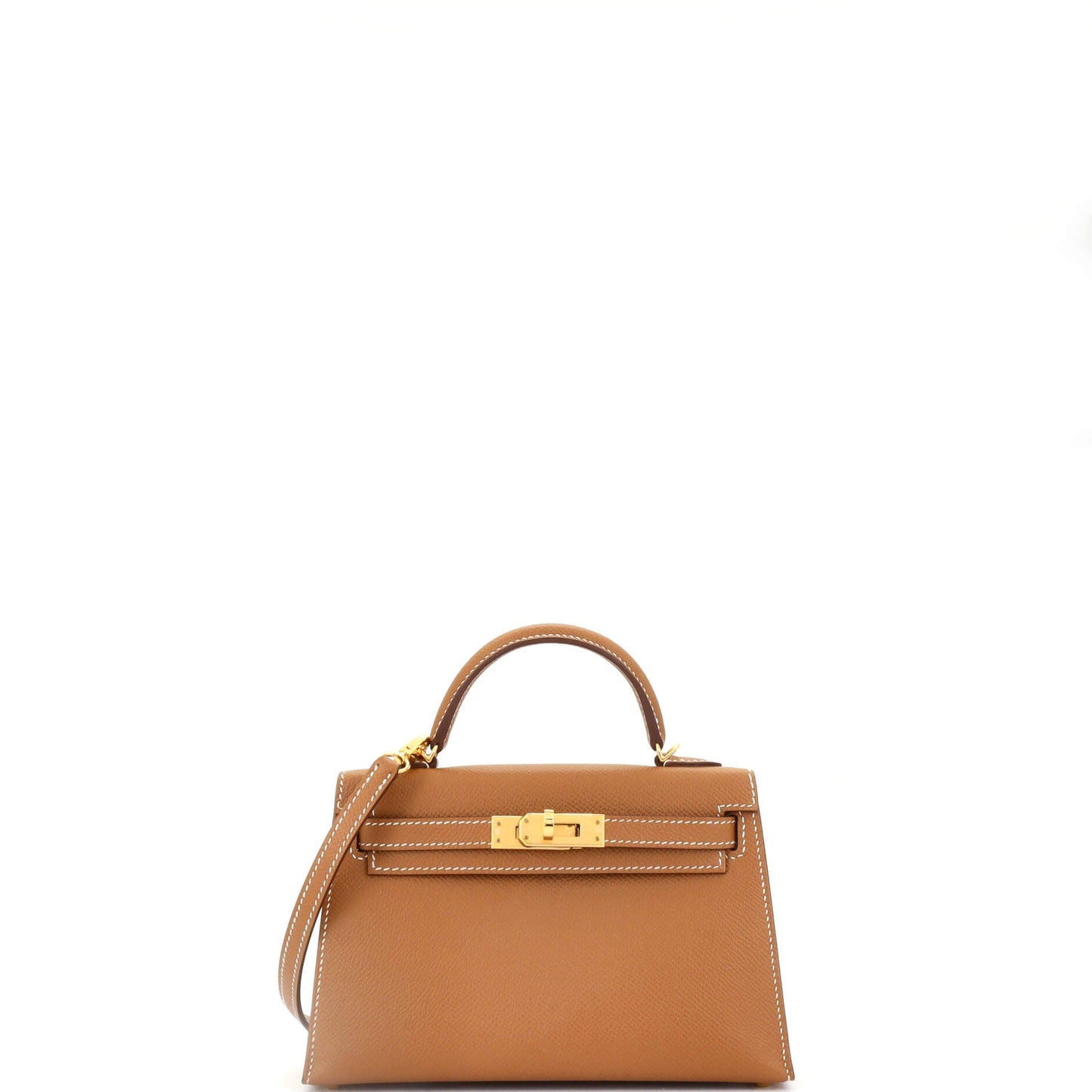 Kelly Mini II Bag Gold Epsom with Gold Hardware 20