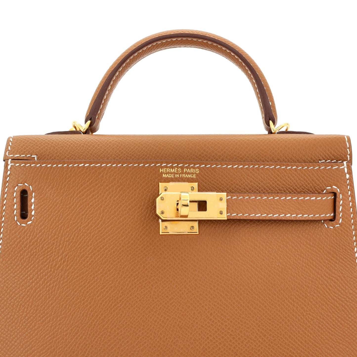 Kelly Mini II Bag Gold Epsom with Gold Hardware 20