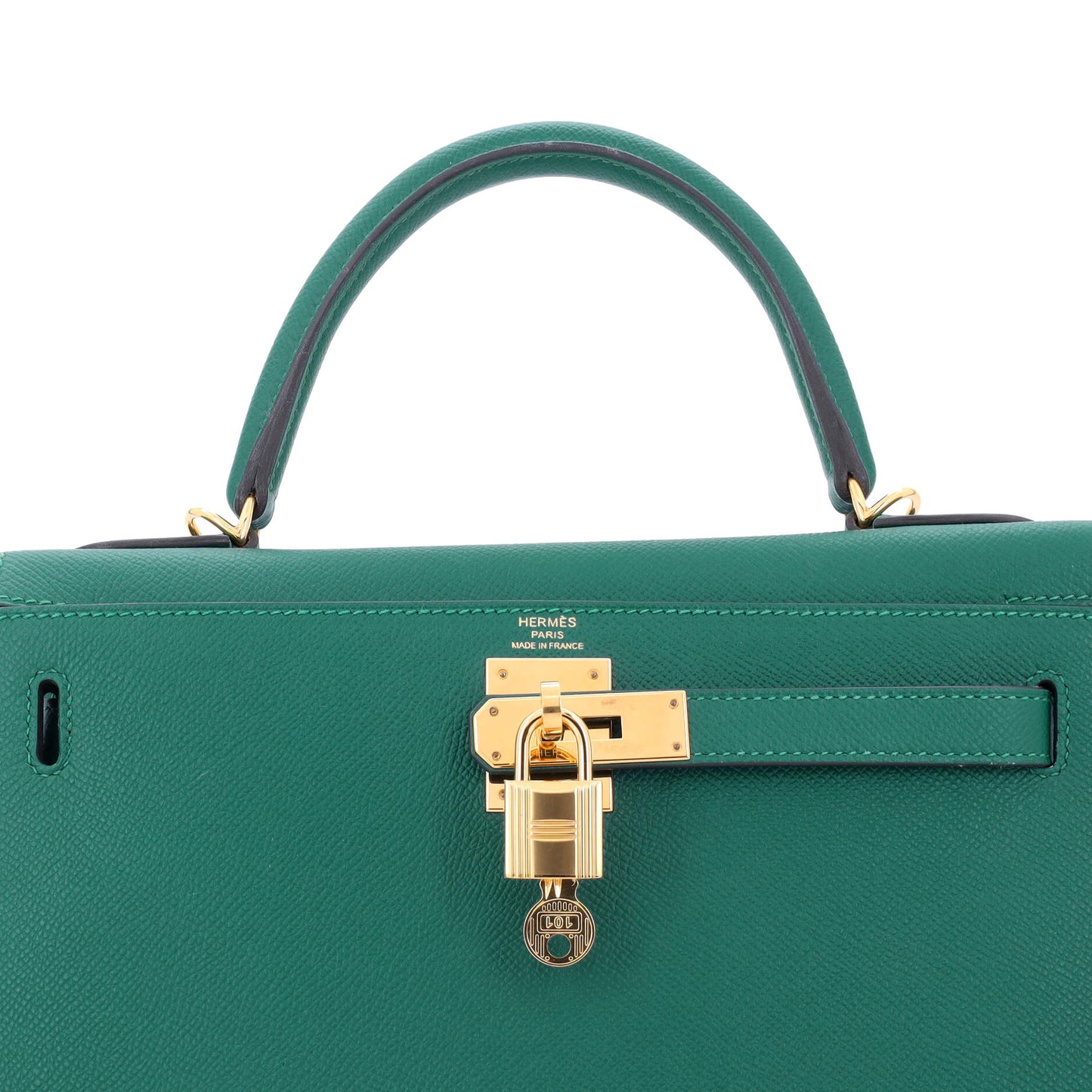 Kelly Handbag Vert Vertigo Epsom with Gold Hardware 28