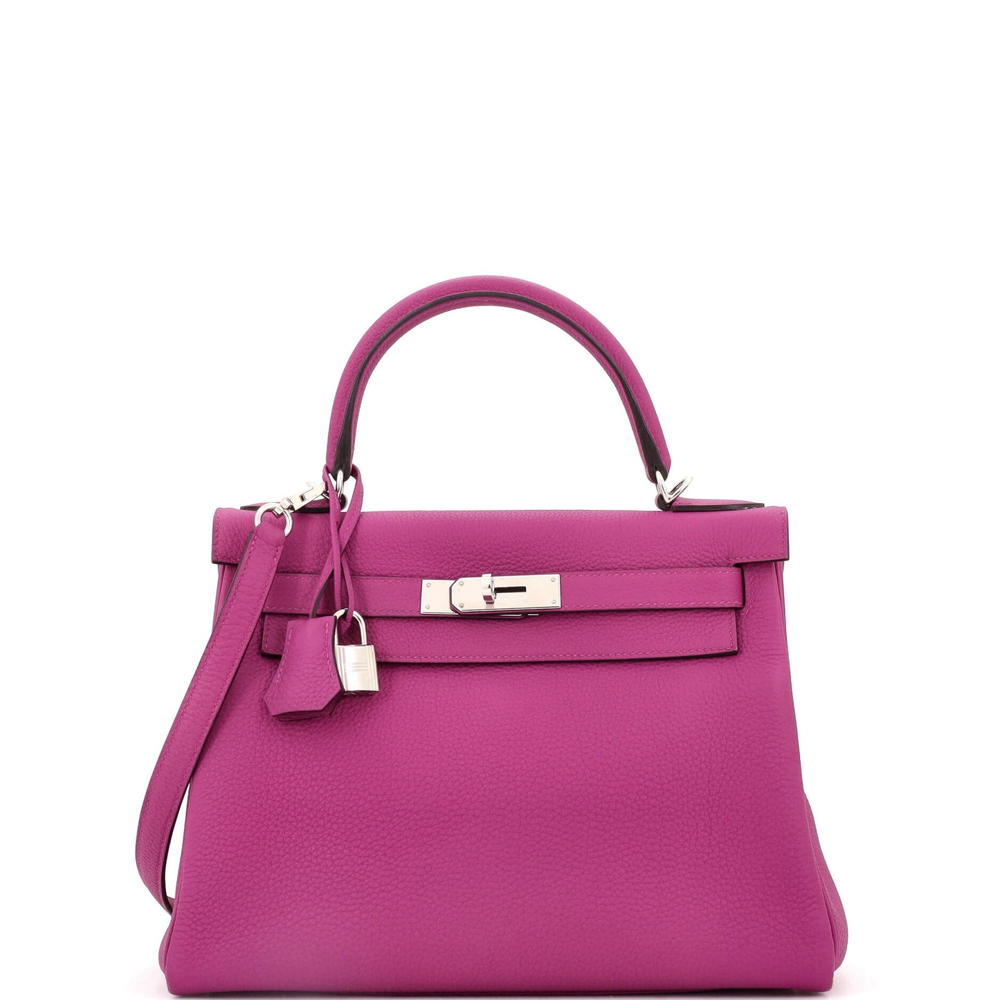 Kelly Handbag Rose Pourpre Togo with Palladium Hardware 28