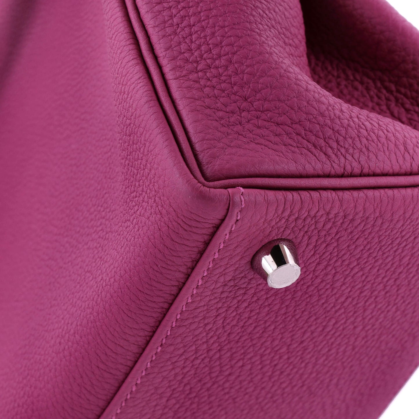 Kelly Handbag Rose Pourpre Togo with Palladium Hardware 28