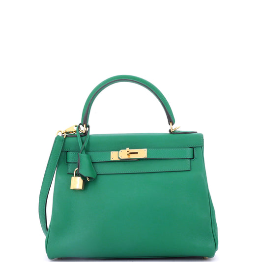 Kelly Handbag Vert Vertigo Evercolor with Gold Hardware 28
