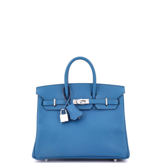 Birkin Handbag Mykonos Epsom with Palladium Hardware 25