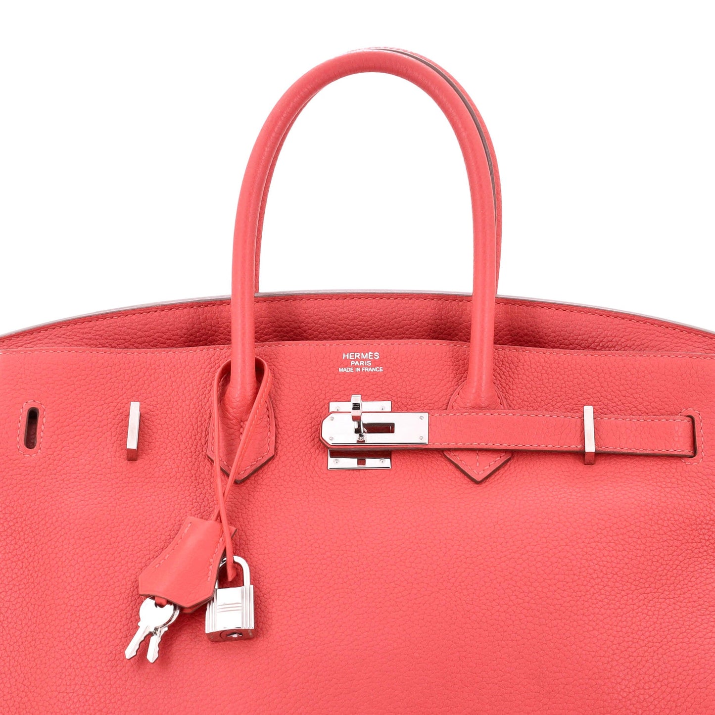 Birkin Handbag Rose Jaipur Clemence with Palladium Hardware 35