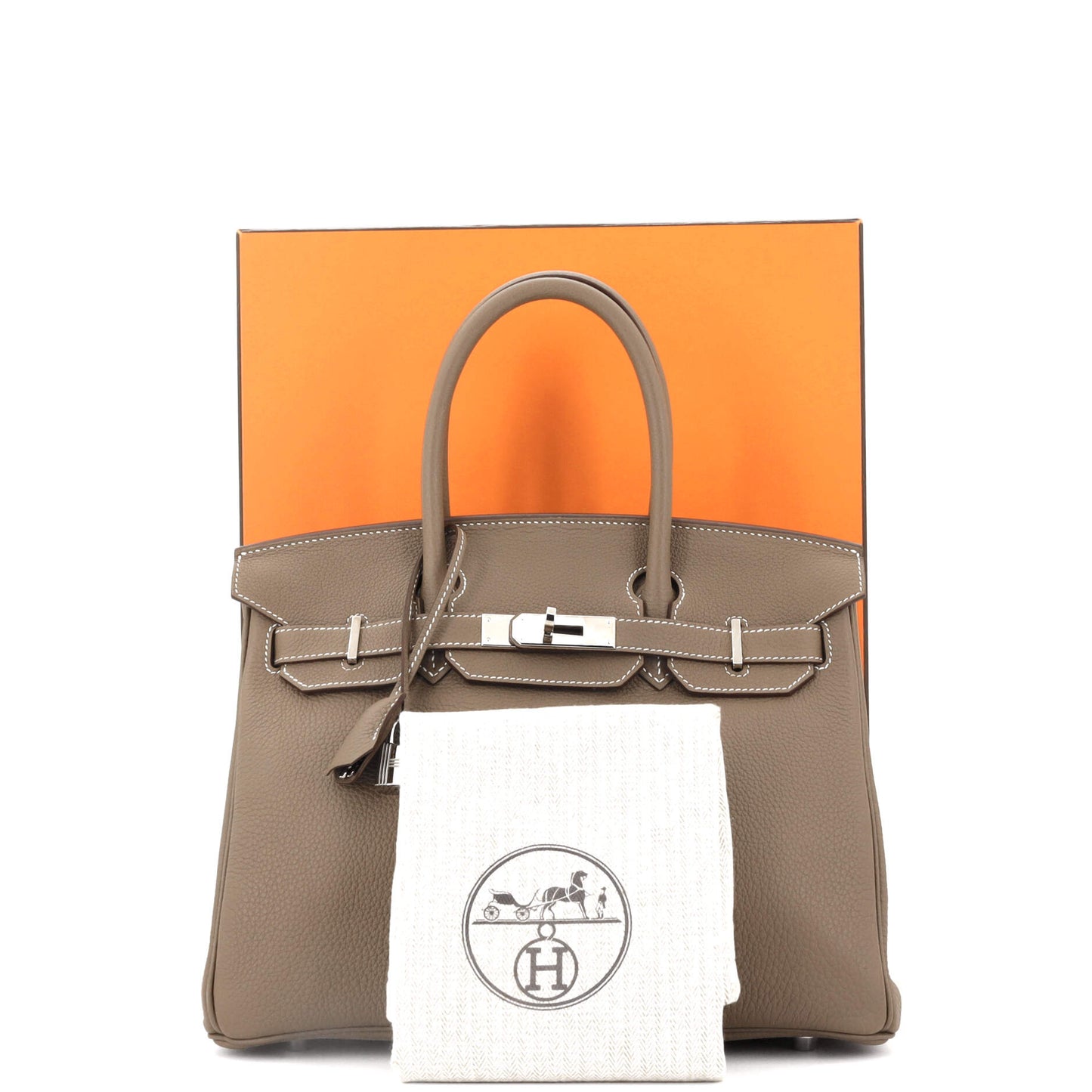 Birkin Handbag Grey Togo with Palladium Hardware 30