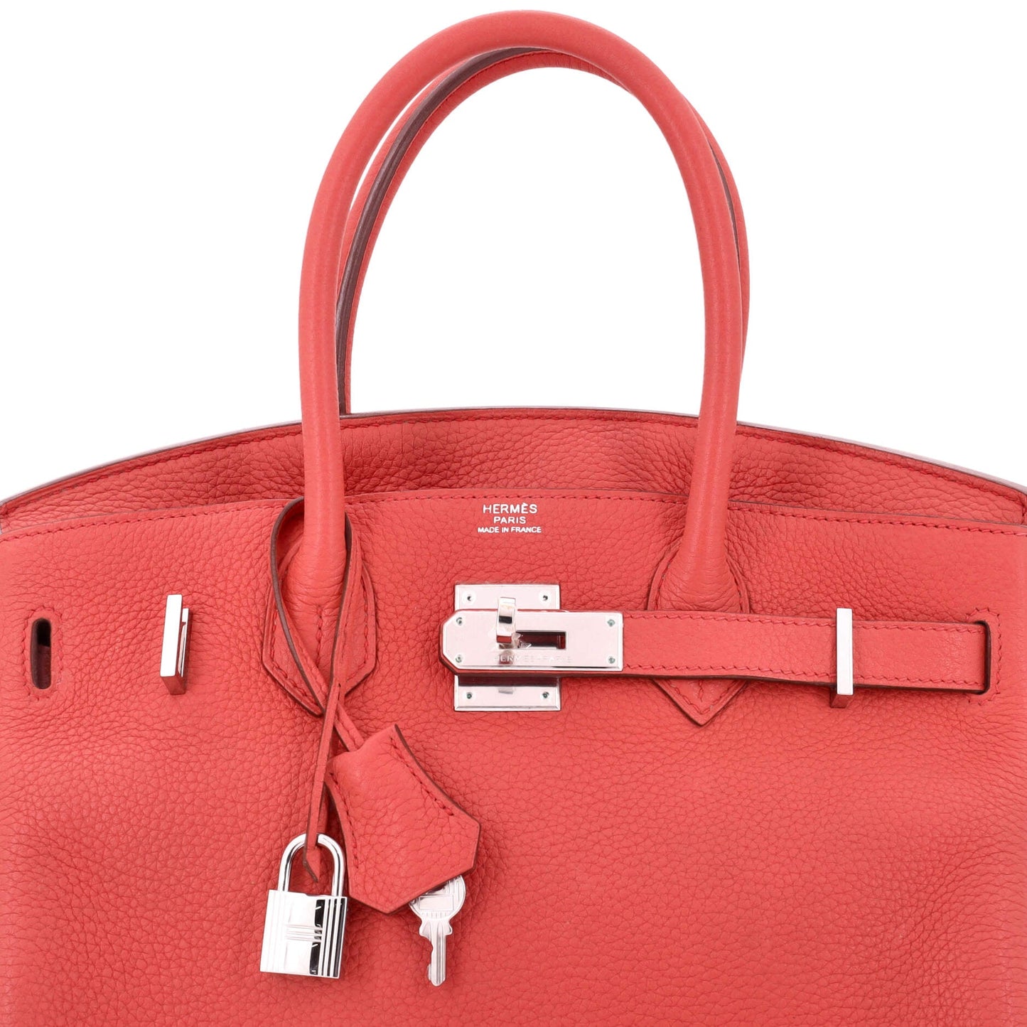 Birkin Handbag Bougainvillier Clemence with Palladium Hardware 30