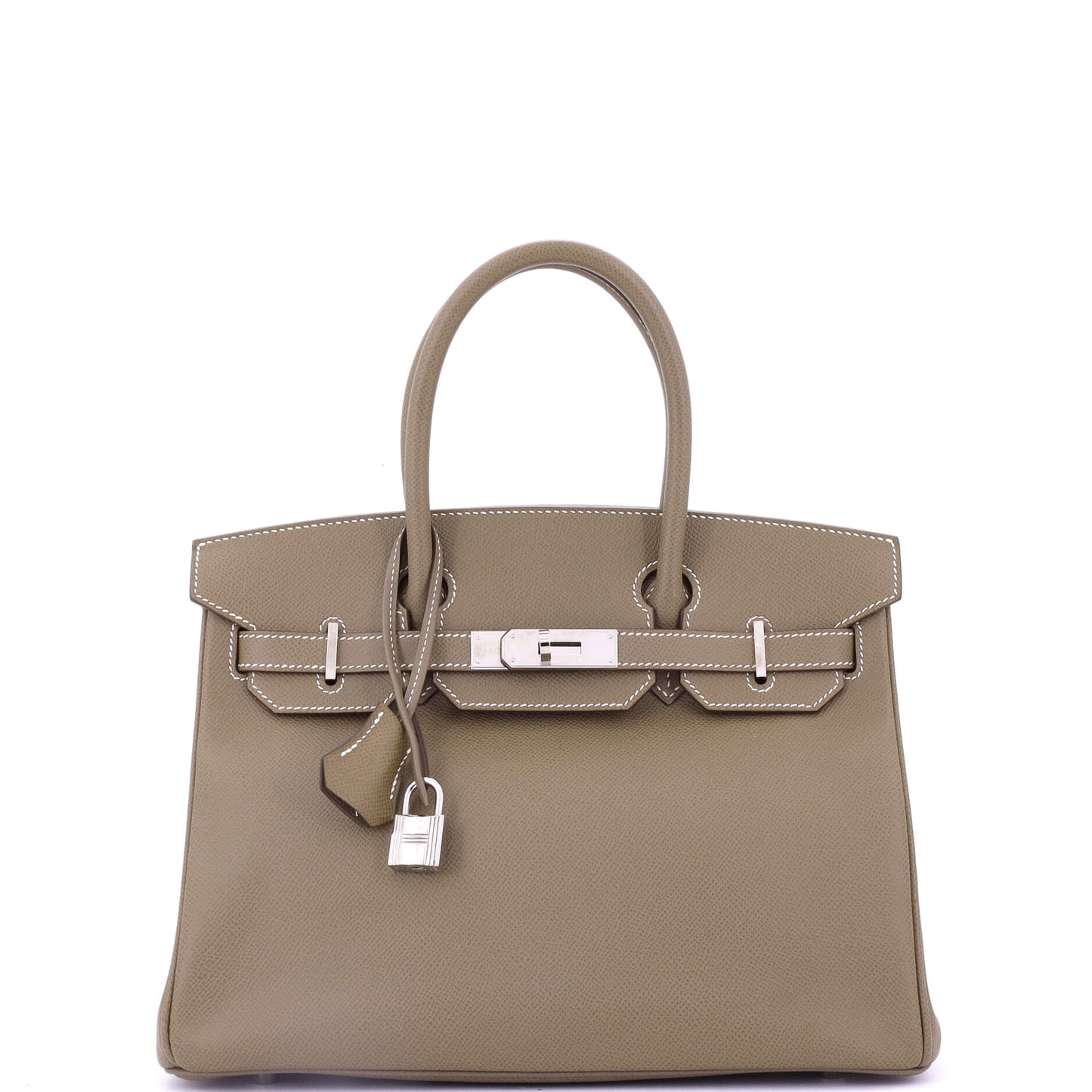 Birkin Handbag Grey Epsom with Palladium Hardware 30