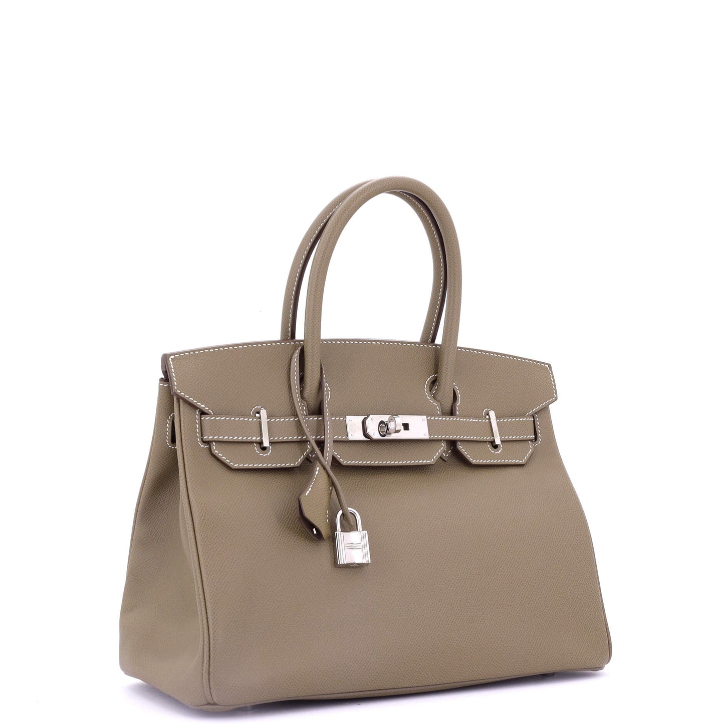 Birkin Handbag Grey Epsom with Palladium Hardware 30