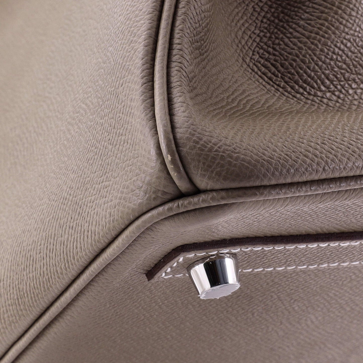 Birkin Handbag Grey Epsom with Palladium Hardware 30